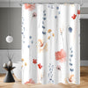 Lerores Shower Curtain, 150 x 200 cm, Coral Flower, Weighted Hem, Anti-Mould, Water-Repellent, Washable Polyester Bath Curtains with 8 Eyelets and 12