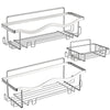 ALOCEO Shower Caddy 3 Pack, Shower Shelf No Drilling Bathroom Wall Storage with Shower Soap Holder, Stainless Steel Shower Organiser Kitchen Rack,