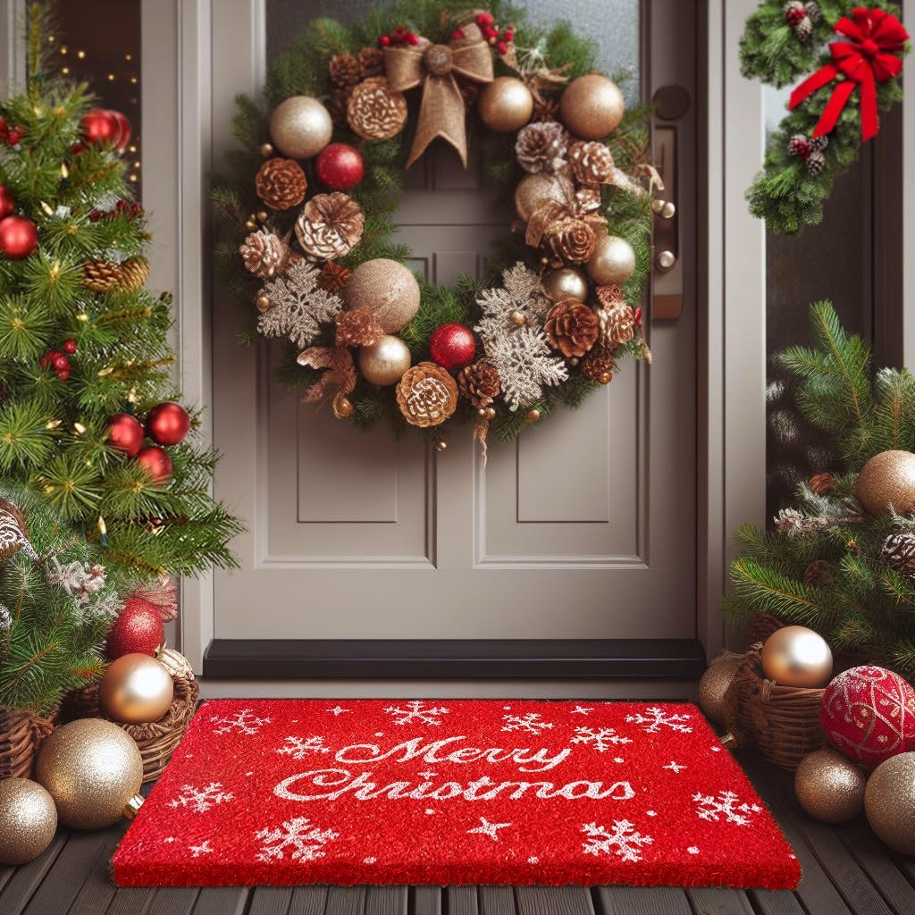 LuxUrux Welcome Mats Outdoor Coco Coir Doormat, with Heavy-Duty PVC Backing - Natural - Perfect Color/Sizing for Outdoor/Indoor uses. (60 x 90 cm)