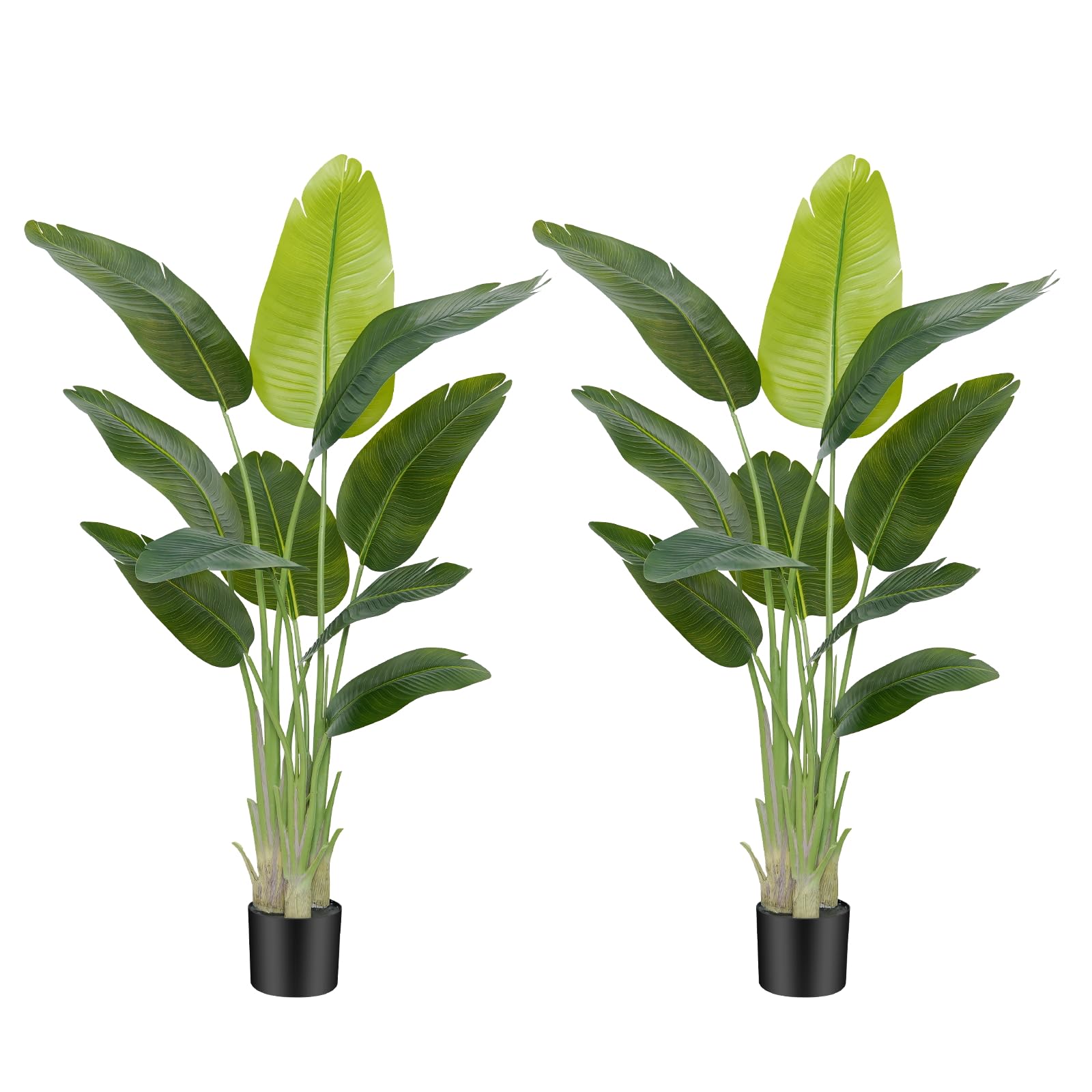 Keeplush Artificial Bird of Paradise Plant Outdoor 150CM Fake Tropical Banana Tree with 10 Leaves-Perfect Faux Plants for Indoor, Floor Plant in Pot