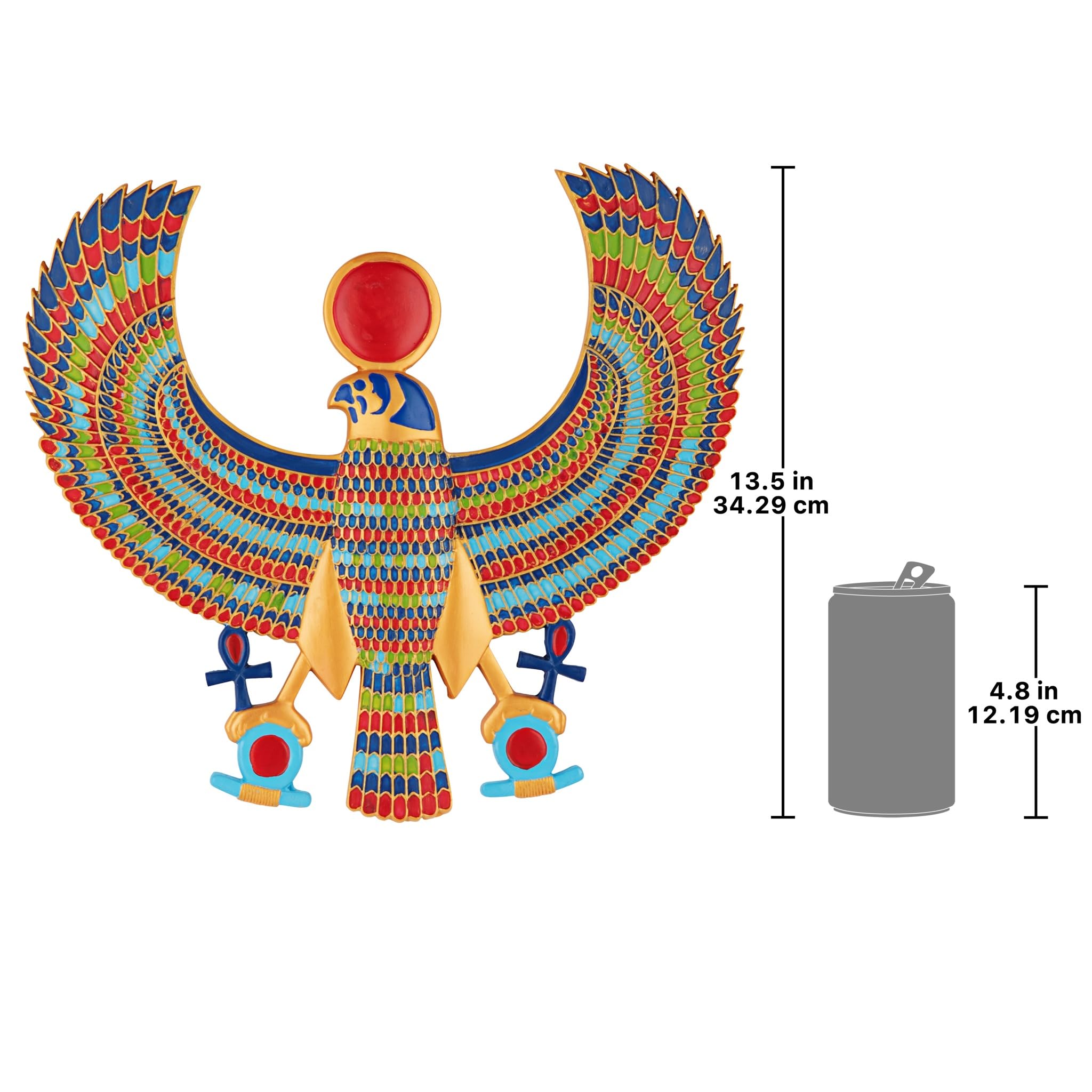 Design Toscano Horus Egyptian Wall Plaque, 15 inches, Full Color