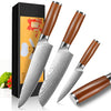 Home Safety Knife Set, 3 Pieces Damascus Kitchen Knives Set Made of 67-Layers 10Cr15MoV Damascus Steel, Chef Knife Set with Ergonomic Stainless Steel