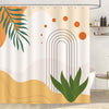 Dazzlewall Boho Shower Curtain Mid Century Abstract Waterproof Bathroom Curtain 180x180cm, Mildew and Mould Resistant Polyester Fabric with 12 Hooks