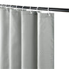 Furlinic Grey Waterproof Weighted Fabric Shower Curtain 78 inch Extra Long Curtain Liner Made of Mouldproof Polyester,Set with 12 ADS Hooks 180x200.