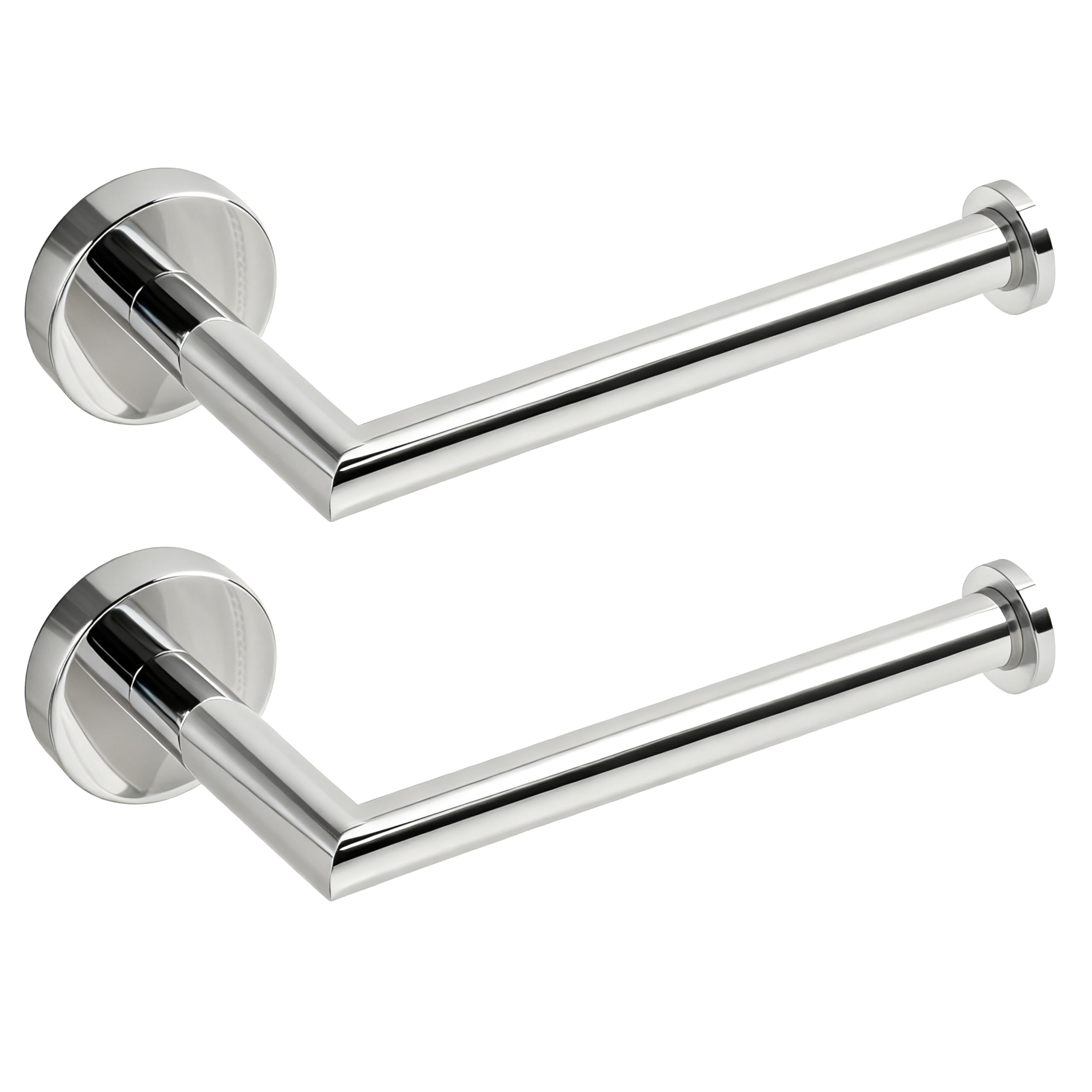 HITSLAM Chrome Toilet Roll Holder Wall Mounted SUS 304 Stainless Steel Silver Toilet Paper Holder Waterproof Rotateproof Loo Roll-Holder for Bathroom,