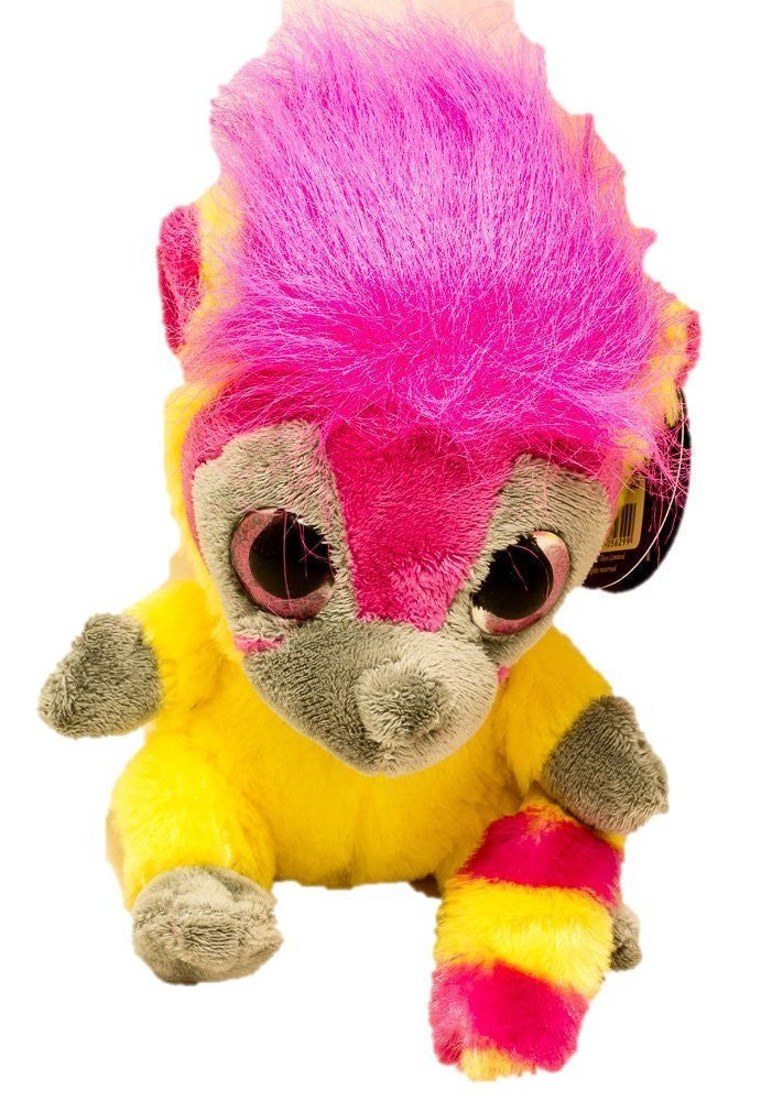 Moonlings 14cm Yellow Lemur with Pink Hair by Keel Toys