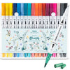 Ohuhu 36 Colours Dual Tips Colouring Pens, Water-Based Brsuh Markers with Fineliner for Calligraphy Drawing Sketching Colouring Journal Art Projects,