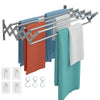 Wuciray Wall Clothes Drying Towel Rack Wall Mounted Drying Rack Towel Rail Extendable Stainless Steel 80cm Rail Towels Bathroom Storage Holder Space