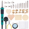 YIHUA 930-IV Wood Burning Kit Pyrography Pen Tool Kit with Heat Adjustable Wood Burning Pen, 25 Pyrography Tips, 10 Wood Pieces, 2 Wood Burner