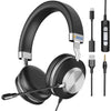 Wantek USB Headset with Microphone for PC Laptop, Noise Cancelling Business Office Headsets For Call Center Working Team Meeting Online Conference