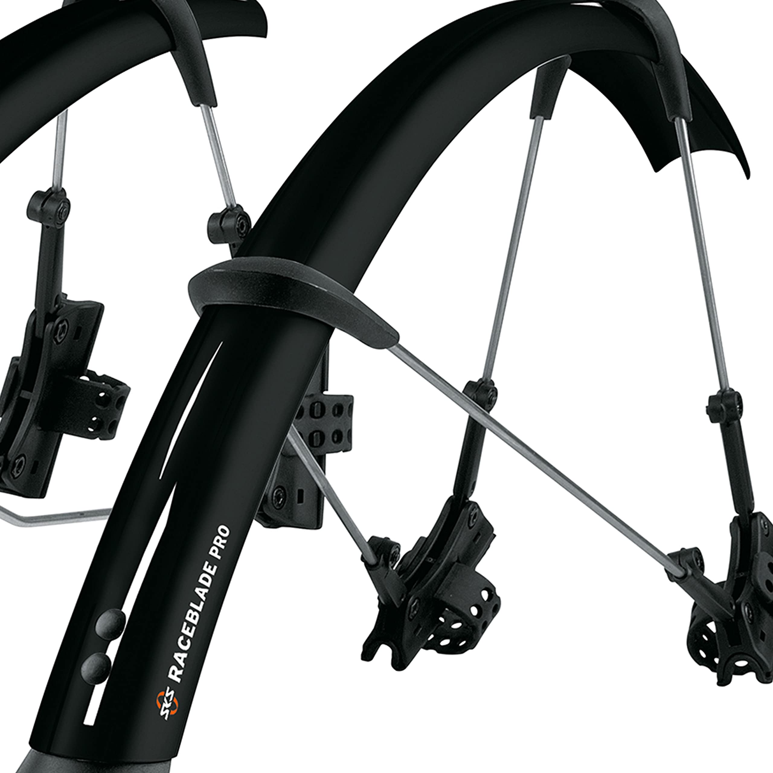 SKS GERMANY RACEBLADE PRO XL mudguard set, ideal for road bikes (super-light bike accessory with extra-long spoiler, quick-release fastening, incl.