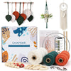 UHAPEER DIY Macrame Kit, 656 Feet Macrame Cord Kit for Beginners Adults with Instructions, Natural Cotton, Wood Rings, Wood Sticks, Colour Beads, Wall
