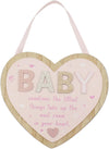 Love & Affection Baby Hanging Wooden Heart Plaque Pink For Home Decor & Gift | Wooden and Acrylic Plaques For Home