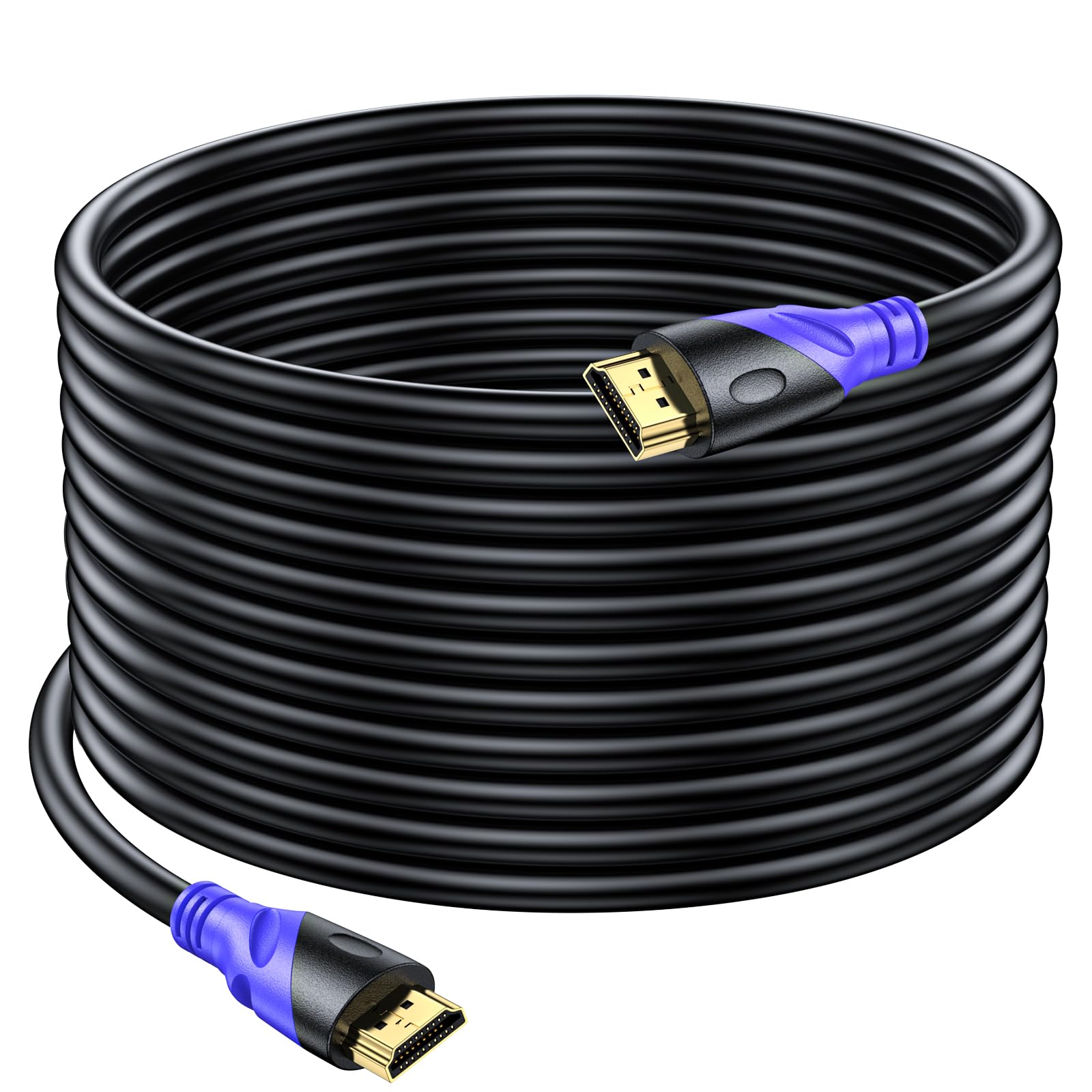 Rommisie 4K/60HZ HDMI Cable 15M (HDMI 2.0,18Gbps) Ultra High Speed Gold Plated Connectors,Ethernet Audio Return,Video 4K,FullHD1080p 3D Compatible