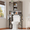 EasyCom Over The Toilet Storage Cabinet with Metal Frame and 7 Storage Shelves, Bathroom Organizer with Adjustable Shelves, Paper Holder and Racks,