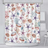 AIBIIN Ocean Coral Shower Curtain Beach Marine Animal Starfish Conch Coral Coastal Bathroom Curtains Durable Polyester Material with 12 Hooks