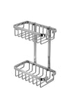 Croydex Slimline Aluminium Two Tier Shower Caddy - Chrome Plated Bathroom Storage Basket, Rust Free Guarantee, Bathroom Shelves, Silver