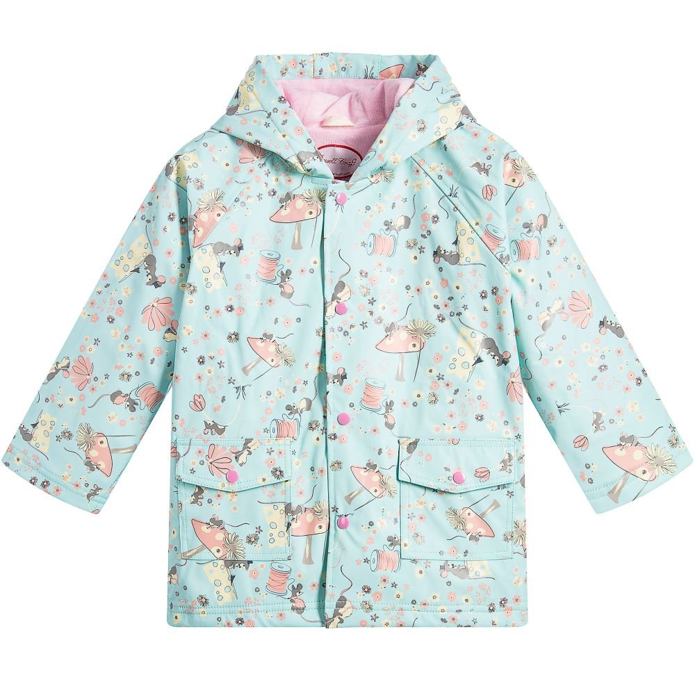 Powell Craft Girls Mouse Raincoat/ Rain Mac. 1-7 Years.blue