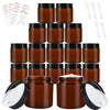 Glass Cosmetic Storage Jars, 15 Pack 120 ml / 4 oz Amber Glass Jars with Tight-Seal Lids & Inner Liner for Lotion, Face Cream,DIY Candle, Essential