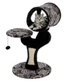 MidWest Homes for Pets Cat Tree, Salvador Cat Tree w/Built-in Sisal Cat Scratching Pad and Cat Look-Out Lounge, Black/White Pattern, Small Cat Tree