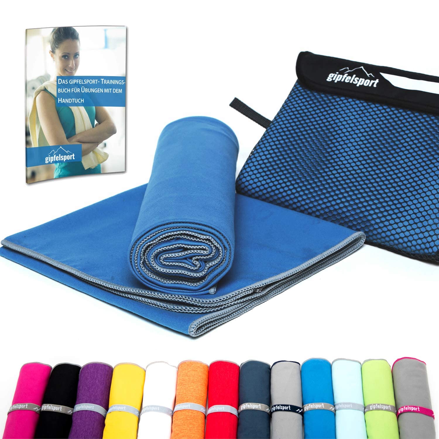 gipfelsport Microfibre Towel Set2 1x S(80x40cm) & 1x XL(180x80cm) Blue