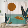 ASDCXZ Boho Shower Curtain 180x180 cm, Modern Abstract Art Brown Sun Blue Gold Leaves Grey Washable Bath Shower Curtains Polyester Textile Waterproof