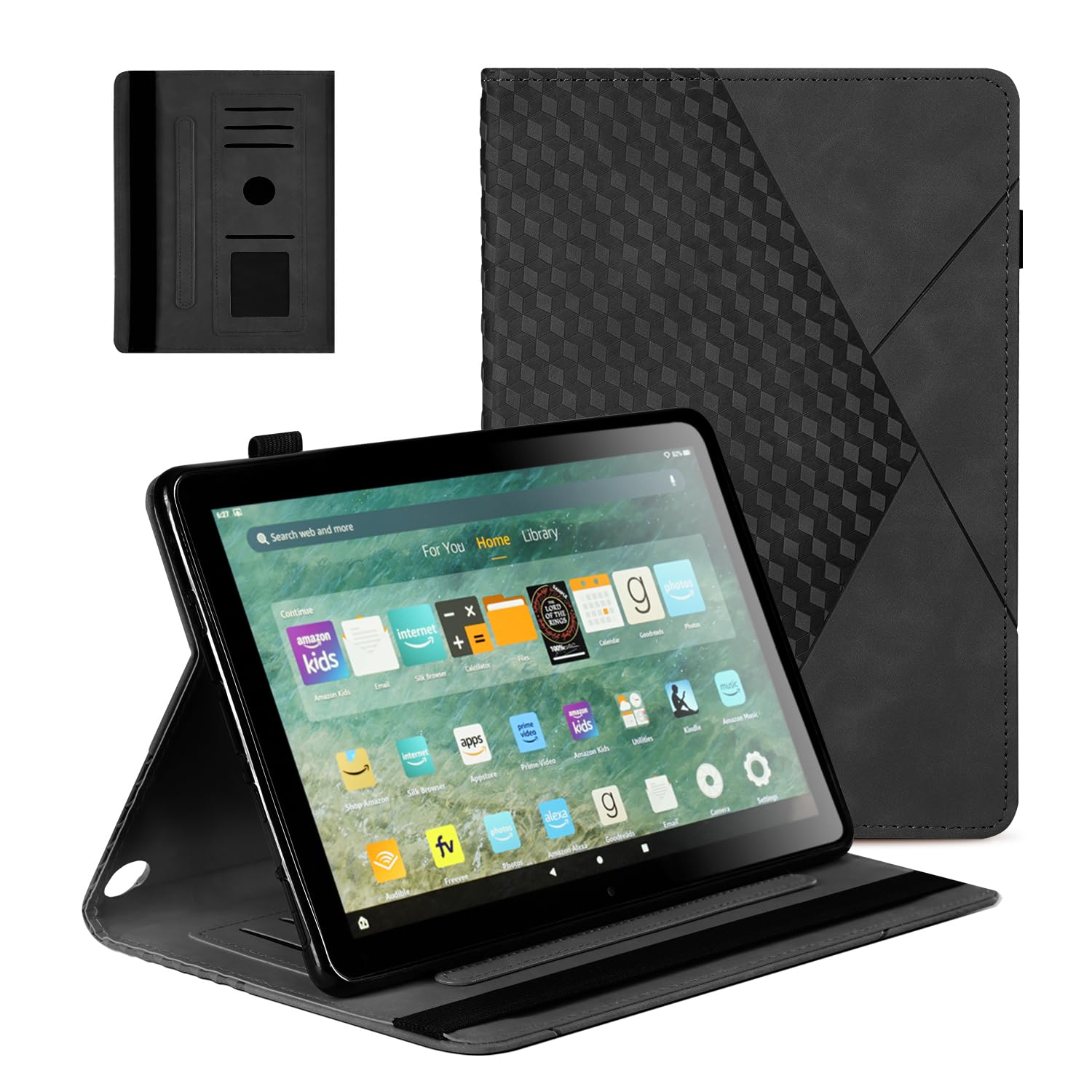 Yingphia Case for FH 11 (13th Gen, 2023), Multi-Angle Stand with Flexible Fixation Auto Wake/Sleep, TPU Material (Black)