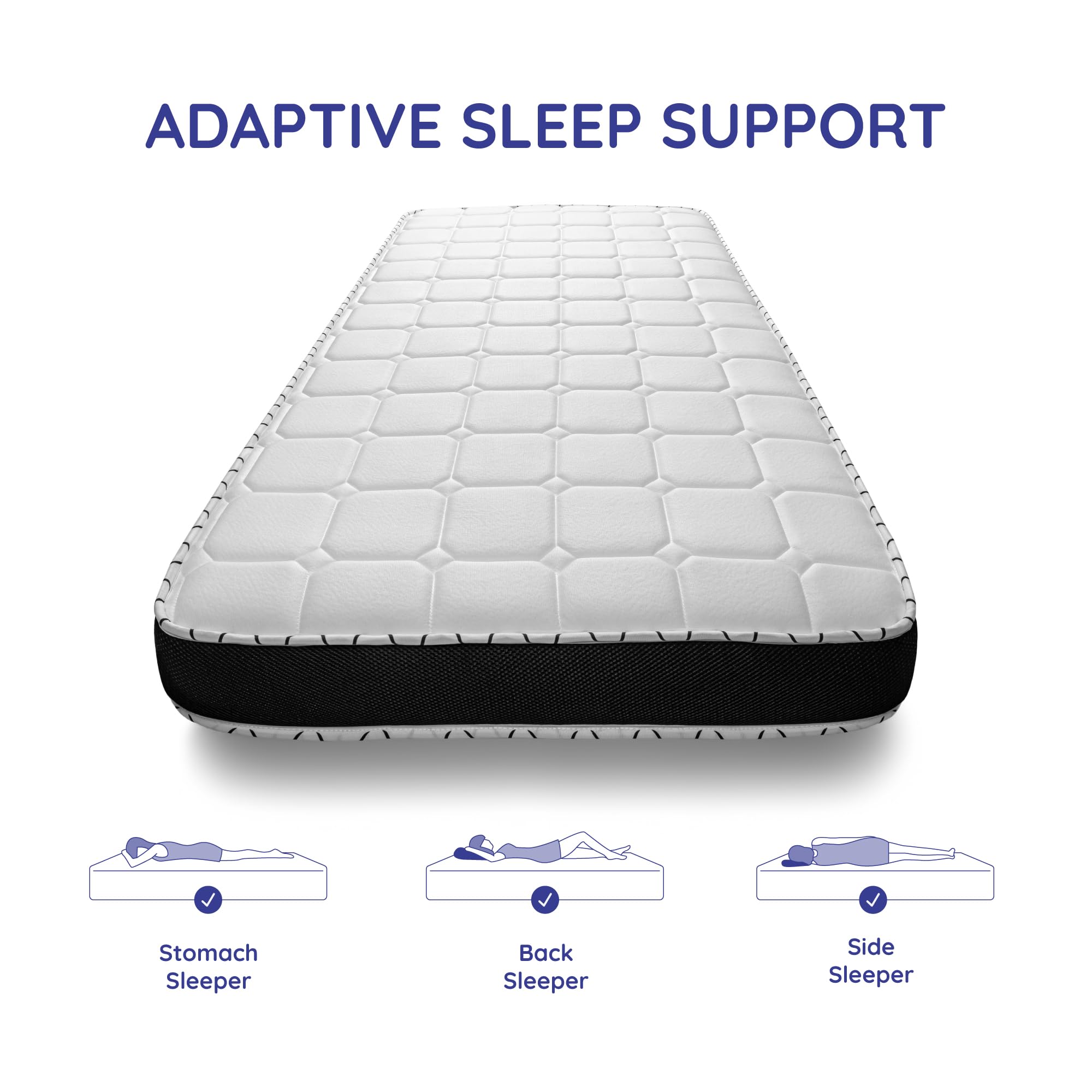COSMOS 3ft Single Mattress Memory Foam Mattress 6 Inch Deep Plush Mattress (90x190cm) Back Support Fire Retardant Skin Soft, Upsilon