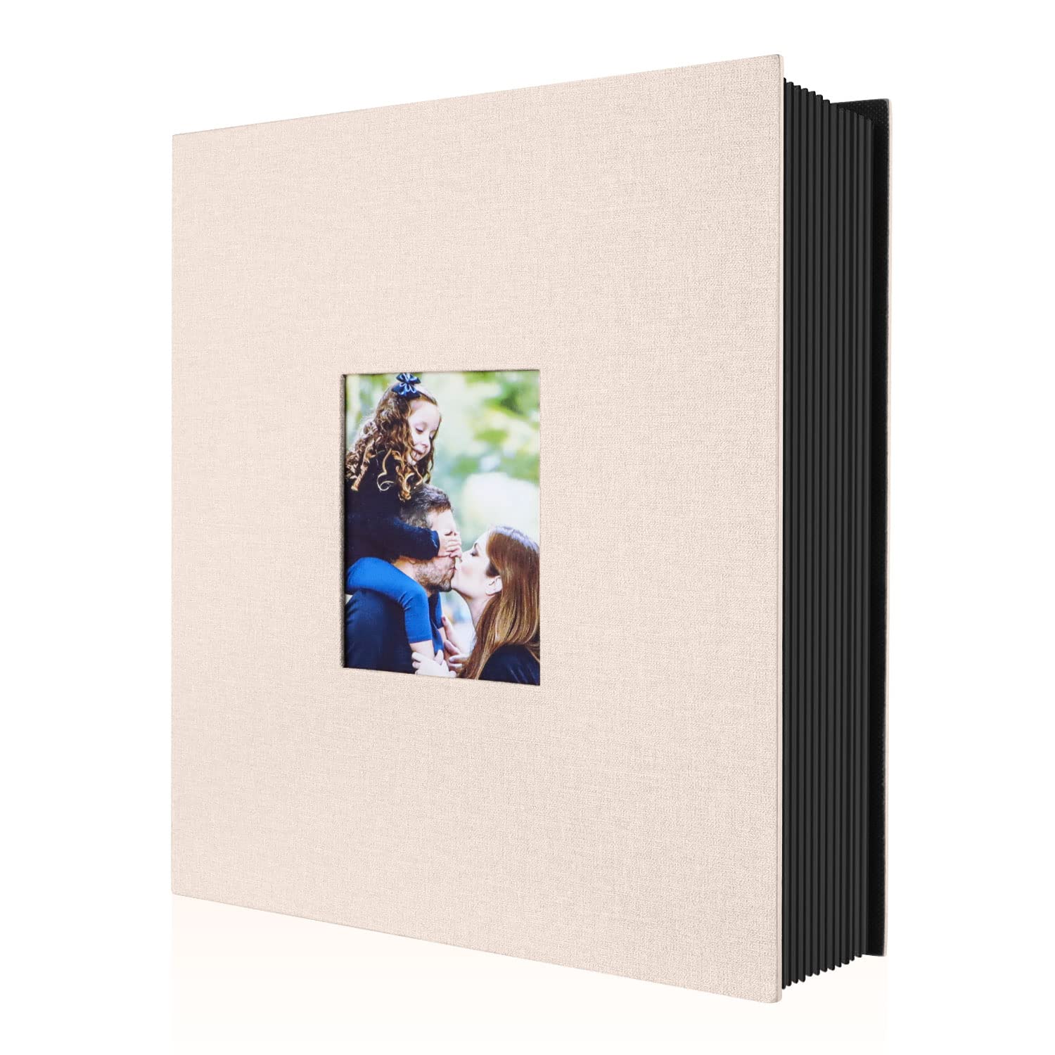 Benjia Photo Album 6x4 Slip in, Linen 400 Pockets Photo Albums Holds Portrait Only 10x15cm Picture Beige
