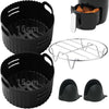 Moleath 4Pcs Silicone Liners Set for 2L Air Fryers COSORI Salter Tower Belaco & Daewoo, 2Liter Reusable Replacement Accessories, Baking Kitchen