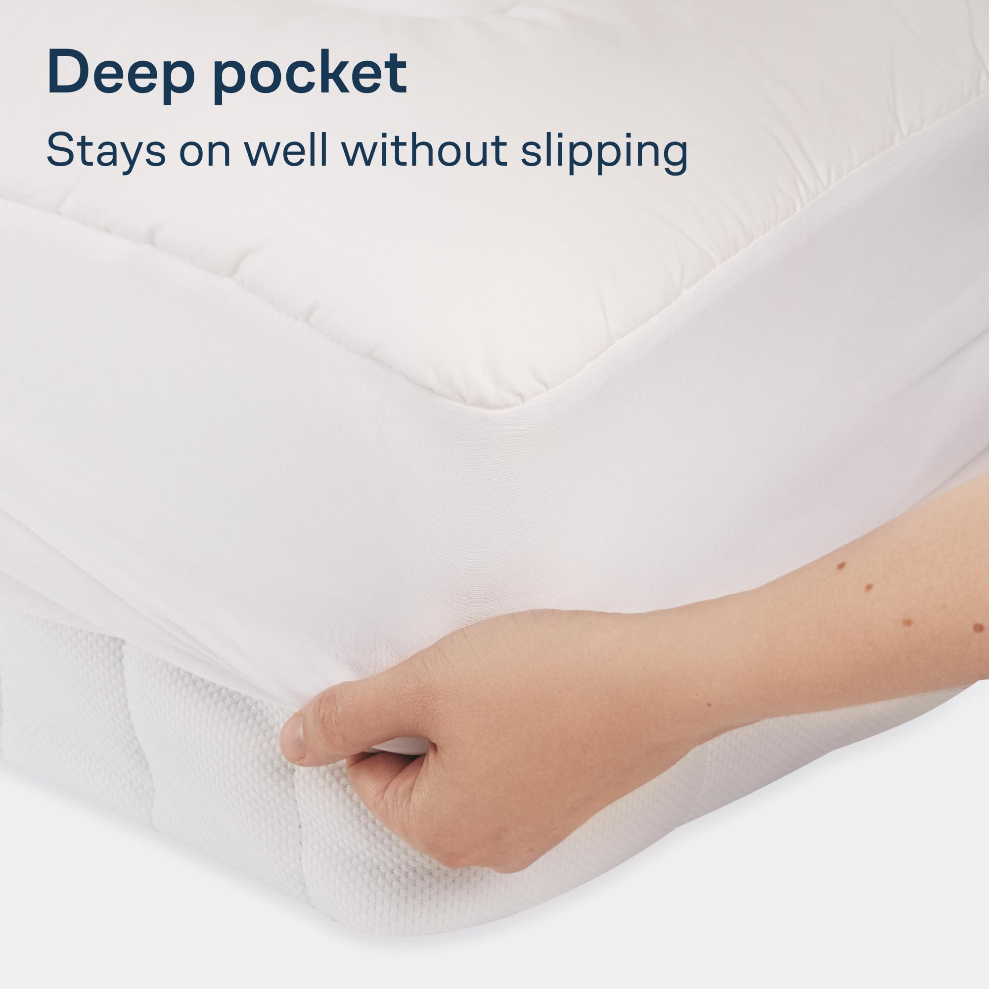 Niagara Cotton Small Double Mattress Topper - 2.5 cm Thick Breathable Pillow Top Mattress Pad for Back Pain Relief - Pocket Topper Fits 20-50 cm
