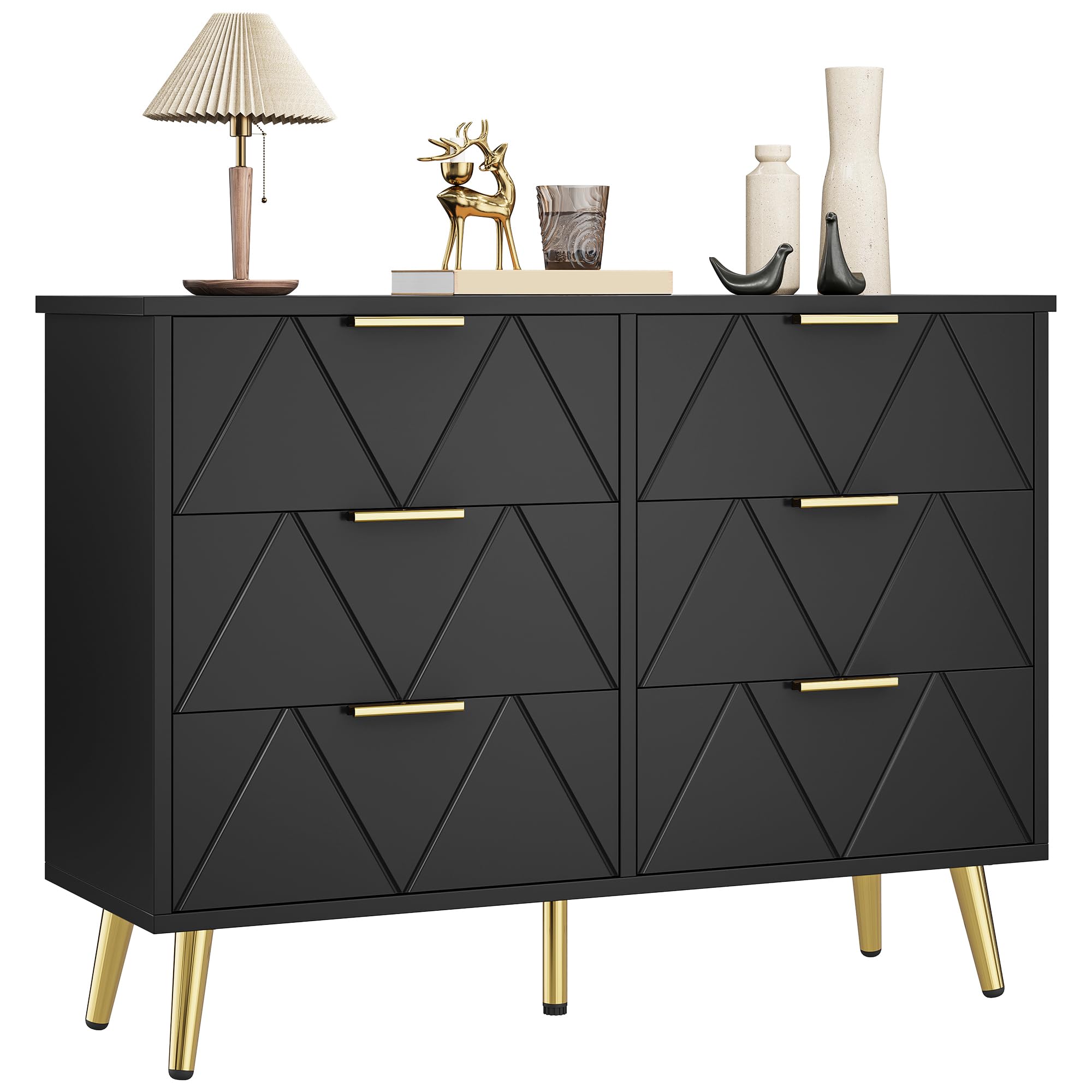 YITAHOME Chest of Drawers Bedroom, Contemporary 6 Drawer, Bedroom Furniture, Wide Chest of Drawers Wood, Bedroom Storage Unit, Sliding Drawers, Office