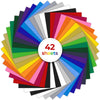 Ohuhu Heat Transfer Vinyl, 42 Pack Easy to Cut & Weed HTV Vinyl for Circut for T-Shirts Hats Leathers DIY - 12" x 10" 20 Glossy Colours Iron on Vinyl