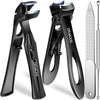 Toenail Clippers for Thick Toenails for Seniors, Angled Head Long Handled Toe Nail Clippers for Men with Wide Jaw Opening, Heavy Duty Large Finger