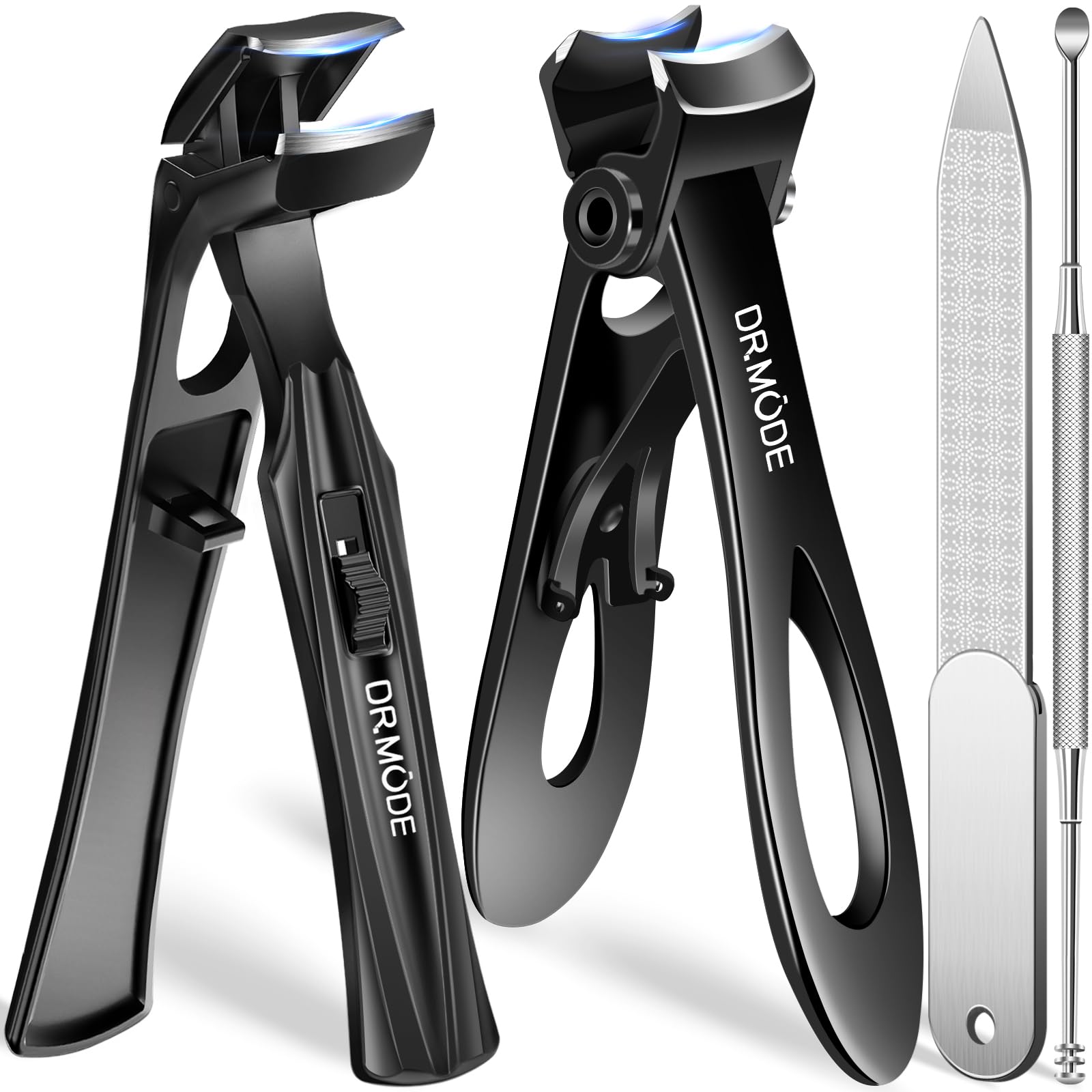 Toenail Clippers for Thick Toenails for Seniors, Angled Head Long Handled Toe Nail Clippers for Men with Wide Jaw Opening, Heavy Duty Large Finger