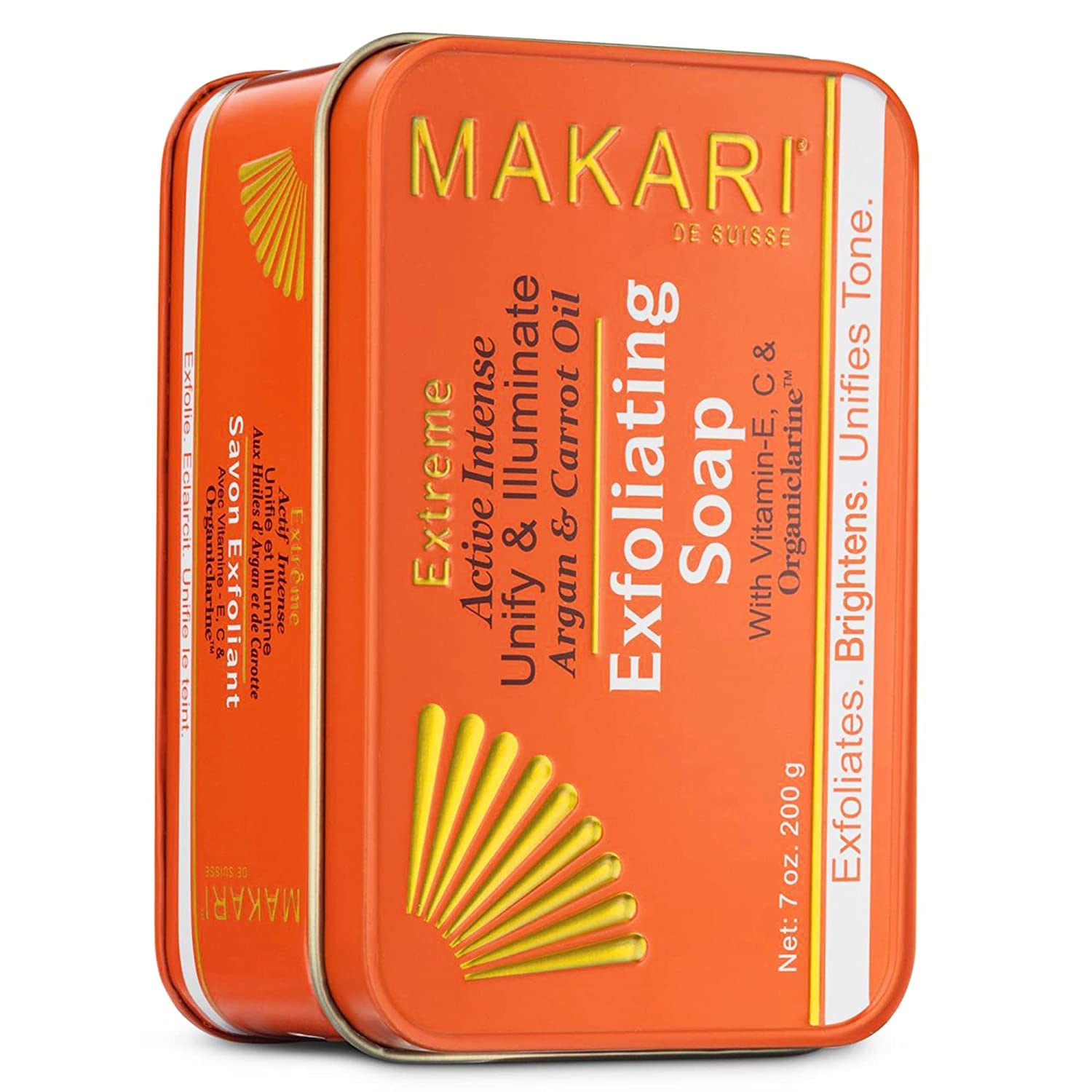 Makari Extreme Carrot & Argan Oil Bar Soap 7oz. ? Anti-Aging Soap Exfoliates & Lightens Skin with Organiclarine? ? Whitening Treatment for Dark Spots,