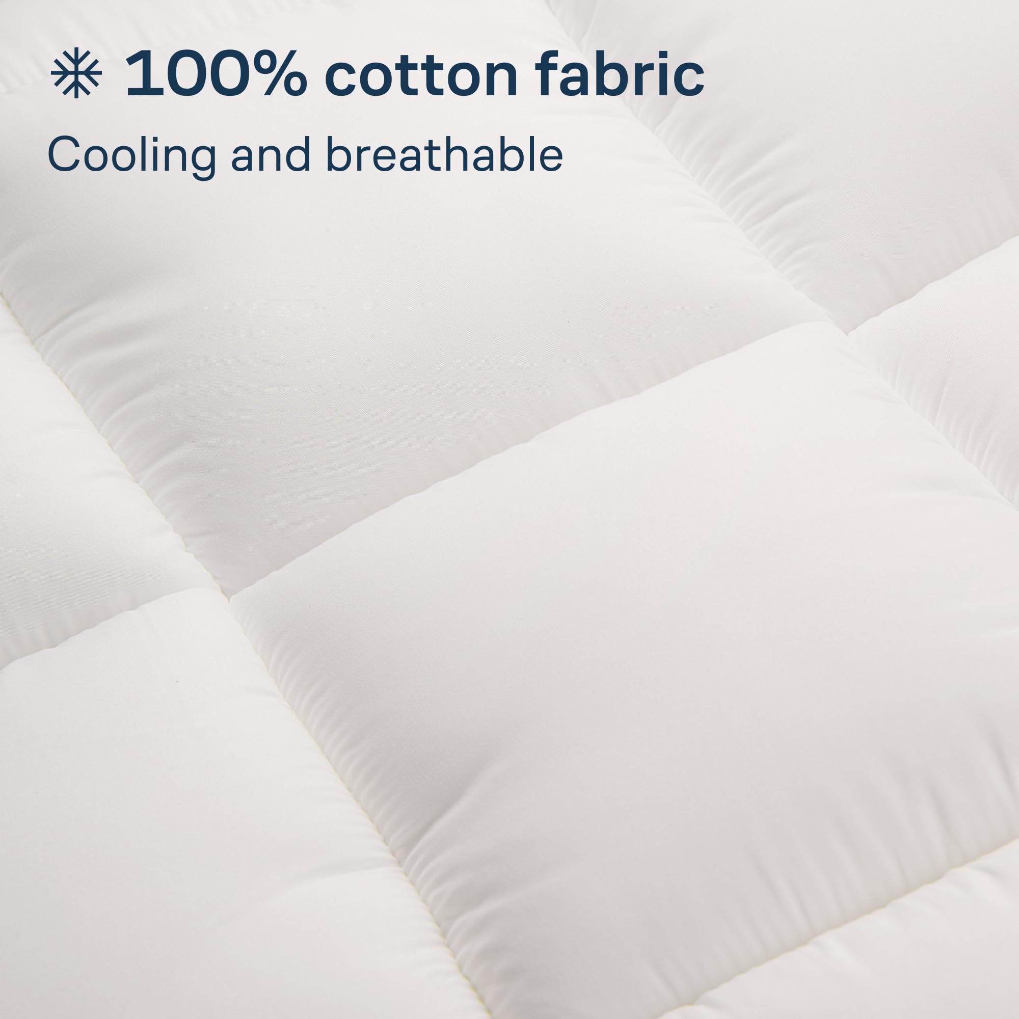 Niagara Cotton Small Double Mattress Topper - 2.5 cm Thick Breathable Pillow Top Mattress Pad for Back Pain Relief - Pocket Topper Fits 20-50 cm