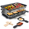 Hengbo Raclette Grill 8 Person Indoor Grill Machine 8 Mini Non Stick Pan for Raclette Cheese Dishes Cooking Party Kitchen Cooker Health Electric