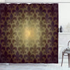 ABAKUHAUS Fleur De Lis Shower Curtain, Royal Lily Flower Inspired Floral Baroque Style Dark Pattern Modern Style Artwork, Cloth Fabric Bathroom Decor