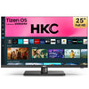 HKC 24 Inch Full HD/FHD 1080P Smart TV, 25 Inch Tizen OS Central Stand Design Television with Netflix Disney+ Gaming Hub Dolby Audio, Made in the UK