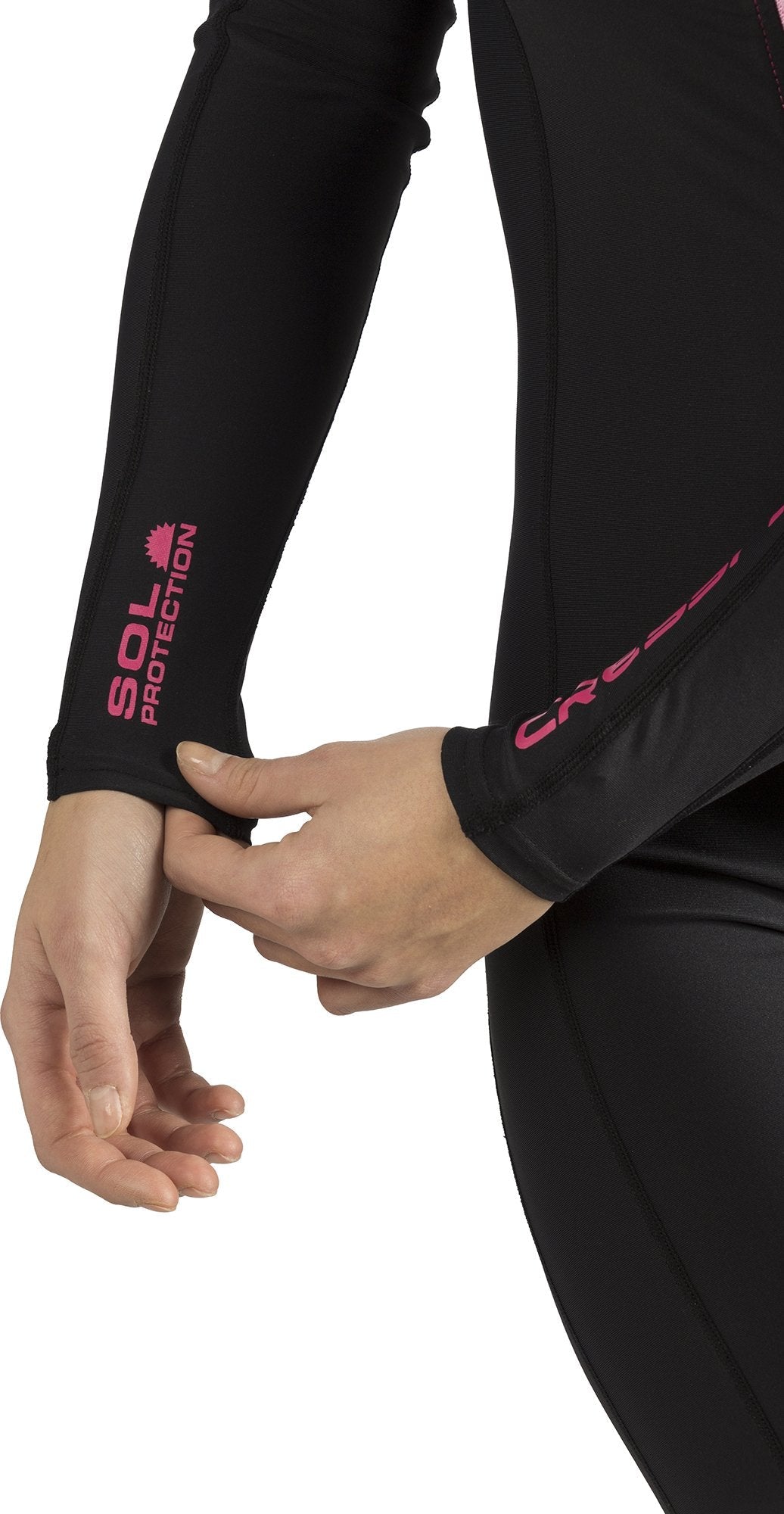 Cressi Women's 1mm One piece wetsuit Skin, Black Pink, XL/5 UK