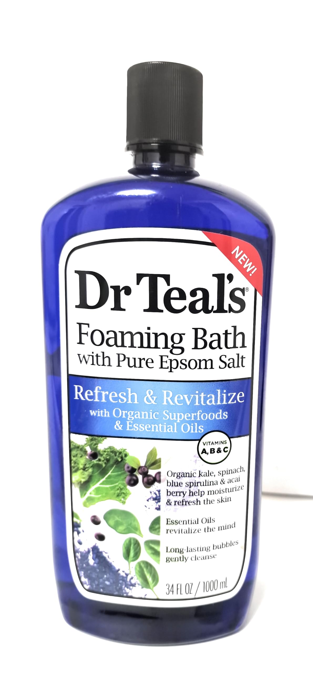 Foaming Bath with Pure Epsom Salt, Refresh & Revitalize with Superfood 1000ml