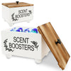 2Pcs Laundry Scent Booster Container, Dryer Sheet Holder with Lid, Rustic Wood Pods Beads Dispenser for Storage, Multipurpose Scent Storage