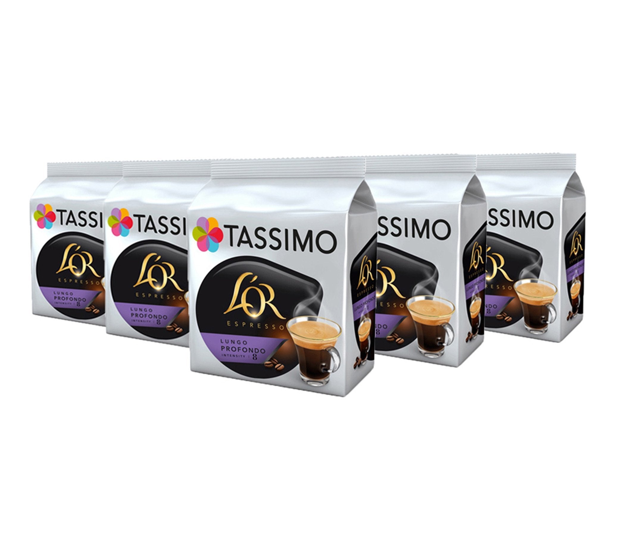 TASSIMO L'OR Lungo Profondo Coffee Capsules T-Discs Pods 5 Pack, 80 Drinks