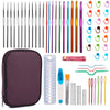 NAMOON Crochet Hook Set, Crochet Hooks Ergonomic with Storage Case, Crochet Hooks Sets for Beginners with Hand Sewing Needles, 60 Pcs Crochet Needles