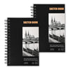 Zylota 2 Pack A5 Sketch Books,Spiral Bound Sketchbook Hardcover with 160 Sheets of 68lb/100gsm Mini Drawing Pad Paper, Small Sketch Pads for Drawing