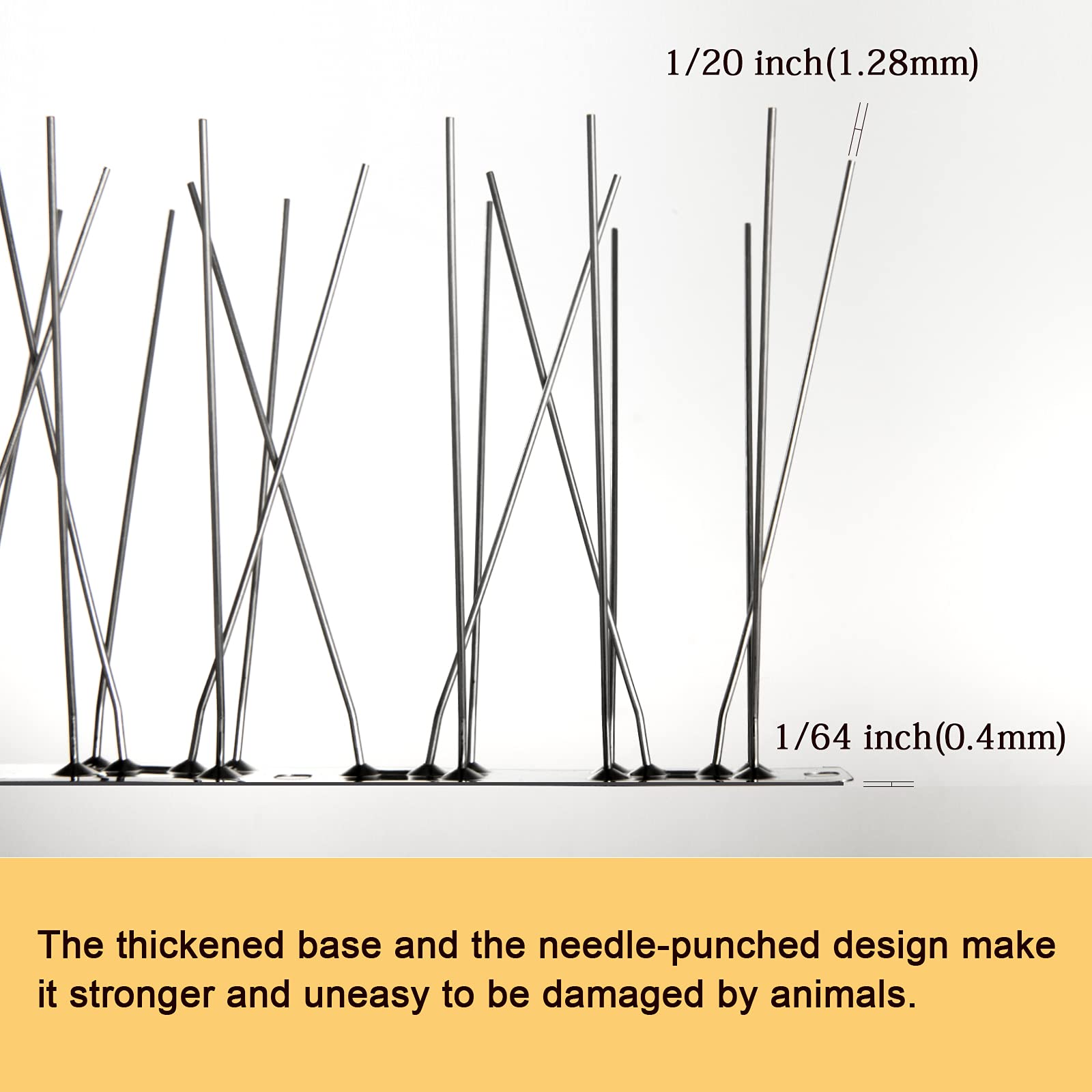 OFFO Bird Spikes with Stainless Steel Base,Cover 8.25m Pigeon Spikes for Roofs and Windows,Bird Deterrent Spikes Set for Deterring Crows,Seagulls and