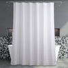 Popkozzi White Extra Long Shower Curtain: Anti Mould Water Repellent Washable Fabric Curtain for Bathroom - Elegant Lightweight Polyester Curtain -