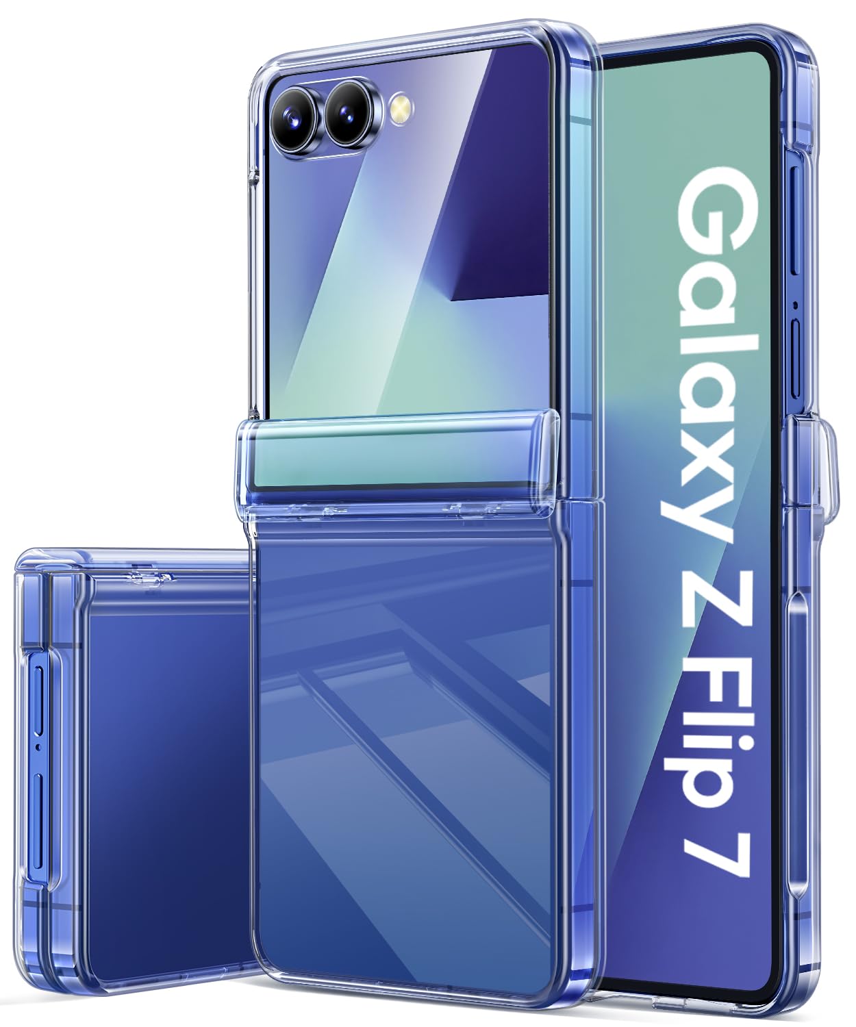 SIXBOX for Samsung Galaxy Z Flip 7 Case with Hinge Protection & Outer Screen Protector, [Non-Yellowing] Slim & Thin Stylish Cover, Shockproof