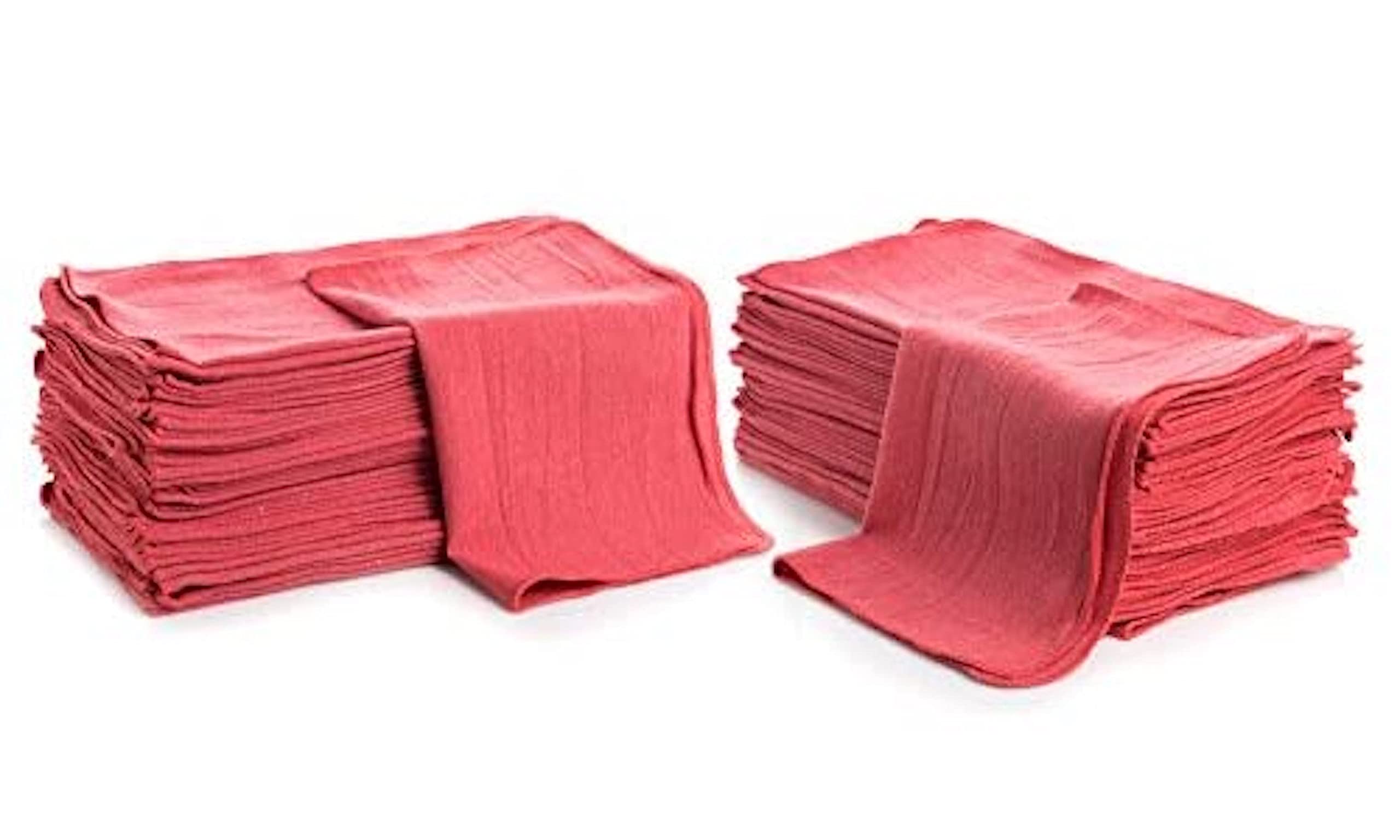 Cleaning Solutions Shop Towels (Pack of 50) 12? X 14? Reusable Cotton Towels - Perfect for Cleaning, Mechanic, Auto and Home. Commercial Grade Shop